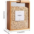 thumbnail image 4 of Wooden Cereal Storage Box, Wood Acrylic Rice Dispense, Clear Moistureproof Rice Storage Container with Slide Lid, Bamboo Dispenser, for Kitchen Organization Cereal (1 PC), 4 of 8