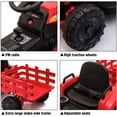 thumbnail image 6 of TOBBI 12V Electric Battery-Powered Ride On Toy Tractor Trailer, Red, 6 of 7