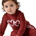 thumbnail image 3 of Ticikt Valentine's Day Little Girls Valentines Outfit Heart Print Sweatshirt Top Long Pantskirts 2pcs Baby Pant Set for Toddlers Kids, 3 of 4