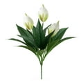 thumbnail image 2 of Trayknick Beautiful Fine Texture Artificial Flower Vivid Handmade Plastic Simulation Spathiphyllum for Home White, 2 of 13