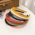 thumbnail image 3 of Diadema elástica de color liso para mujer, antideslizante, con trenza esmerilada, para organizar el cabello roto, para el lavado facial, para el baño, con dientes., 3 of 8