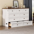 thumbnail image 6 of Tabaray Wood Murphy Bed Chest, Full Size Foldable Platform Bed Frame with Charging Station and Large Storage Drawer, Muti-Functional Cabinet Bed for Home Office or Small Room, 6 of 17