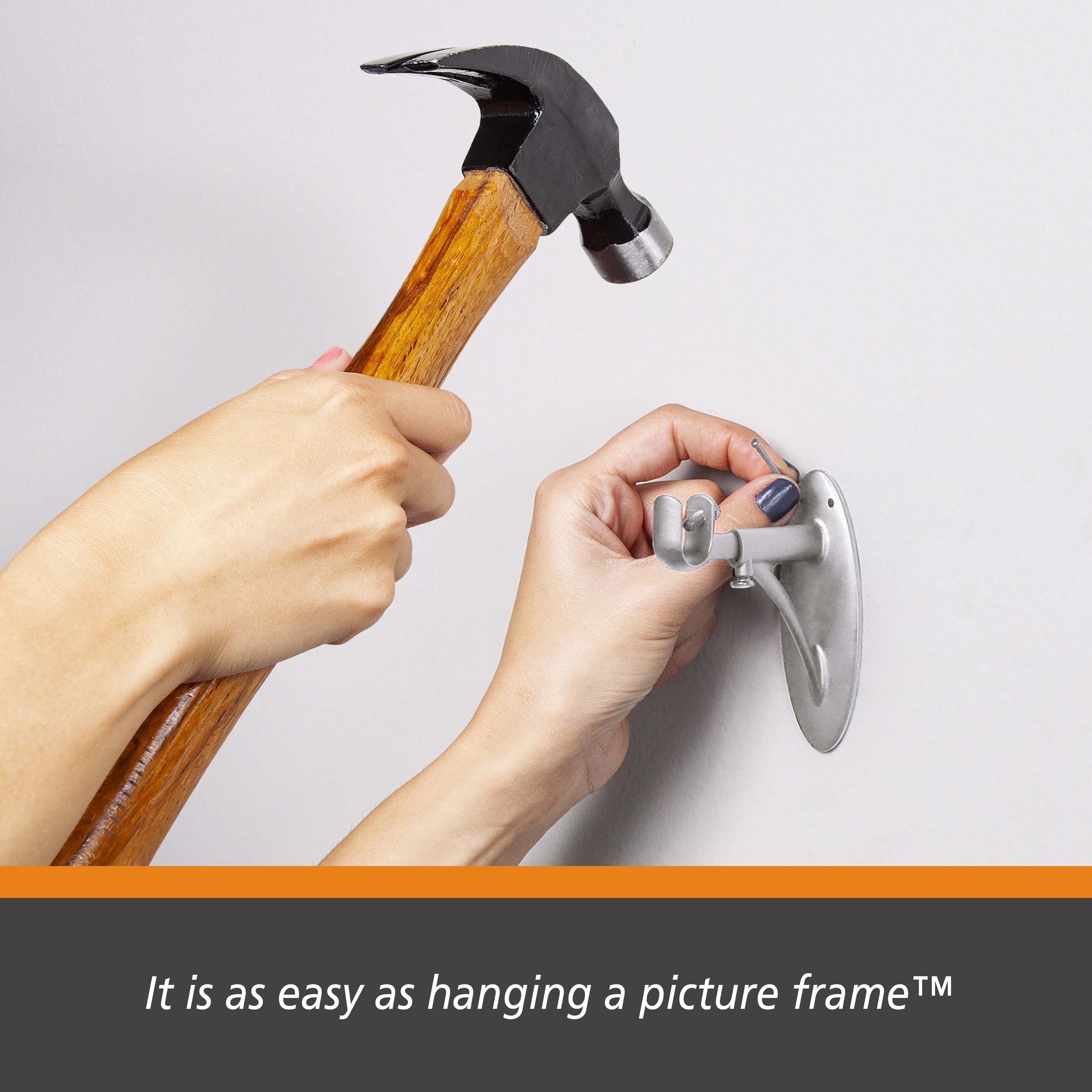 Kenney Fast Fit Easy Install 5/8" Diameter Adjustable 3-4" Curtain Rod Bracket, Brushed Nickel