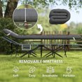 thumbnail image 4 of Outsunny Lit de Camp pour Adultes avec Coussin, Lit Pliant, Gris Foncé, 4 of 10