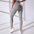 thumbnail image 6 of Mnuaqn Scrunch Workout Leggings for Women High Waisted Butt Lifting V Back Waist Seamless Gym Yoga Leggings Grey for Size M, 6 of 7