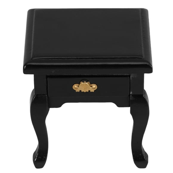 OUNONA Mini Wood Cabinet Black Wood 1Pcs For Dining Room Decoration