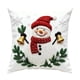 thumbnail image 2 of Funda de almohada con estampado navideño, con muñeco de nieve, Papá Noel, árbol de Navidad y renos., 2 of 6
