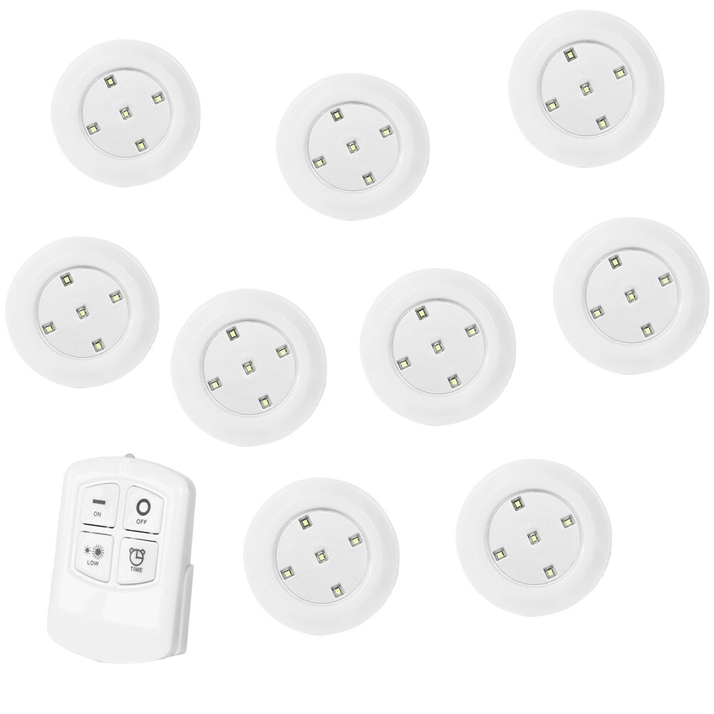 Wireless Led Light 10 Pcs/Set Wireless LED Puck Light Sensitive Stickon Tap Lights Battery