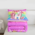 thumbnail image 5 of Erosebridal Kawaii Unicorn Kids Full Size Comforter Sets,Pink Pear Blossom Rustic Flowers Bedding Sets For Girls,Reversible Pink 3pcs, 5 of 7