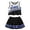 Black, variant on Girls Cheerleading Uniform Set Student Athletic Performance Dance Costume Blue A