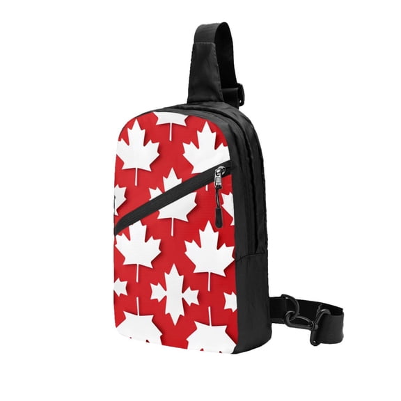 Foldable Sling Backpack Packable Daypack Canada Flag Maple Leaf Collapsible Crossbody Shoulder Bag