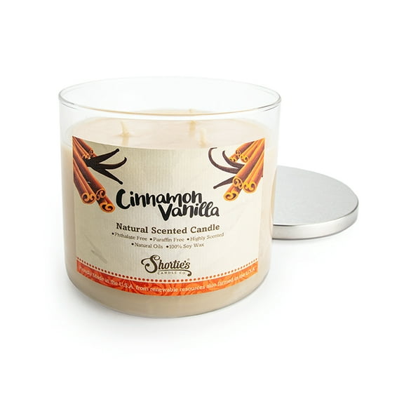 Cinnamon Vanilla Scented 3 Wick Candle - All Natural - Made with 100% Responsibly Sourced Soy and Essential Fragrance Oils - Phthalate & Paraffin Free, Vegan, Non-Toxic