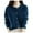 A Dark Blue, variant on Fall Sweaters for Women 2025 Casual Chic Crew Neck Long Sleeve Button Knit Sweater Solid Color Classic Fit Womens Sweaters