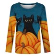 thumbnail image 4 of Camisas Para Mujer Camisetas de Gran Tamaño Manga Larga Clásico Cosplay Novedad Impreso Tops Cómoda Blusa de Cuello Redondo Odeerbi ODB133590, 4 of 5