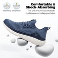 thumbnail image 3 of Fittington Men's Slip on Walking Shoes - Breathable Wide Toe Box Sneakers with Arch Support & 5cm Cushioned Sole, All Day Long Comfort, 3 of 11