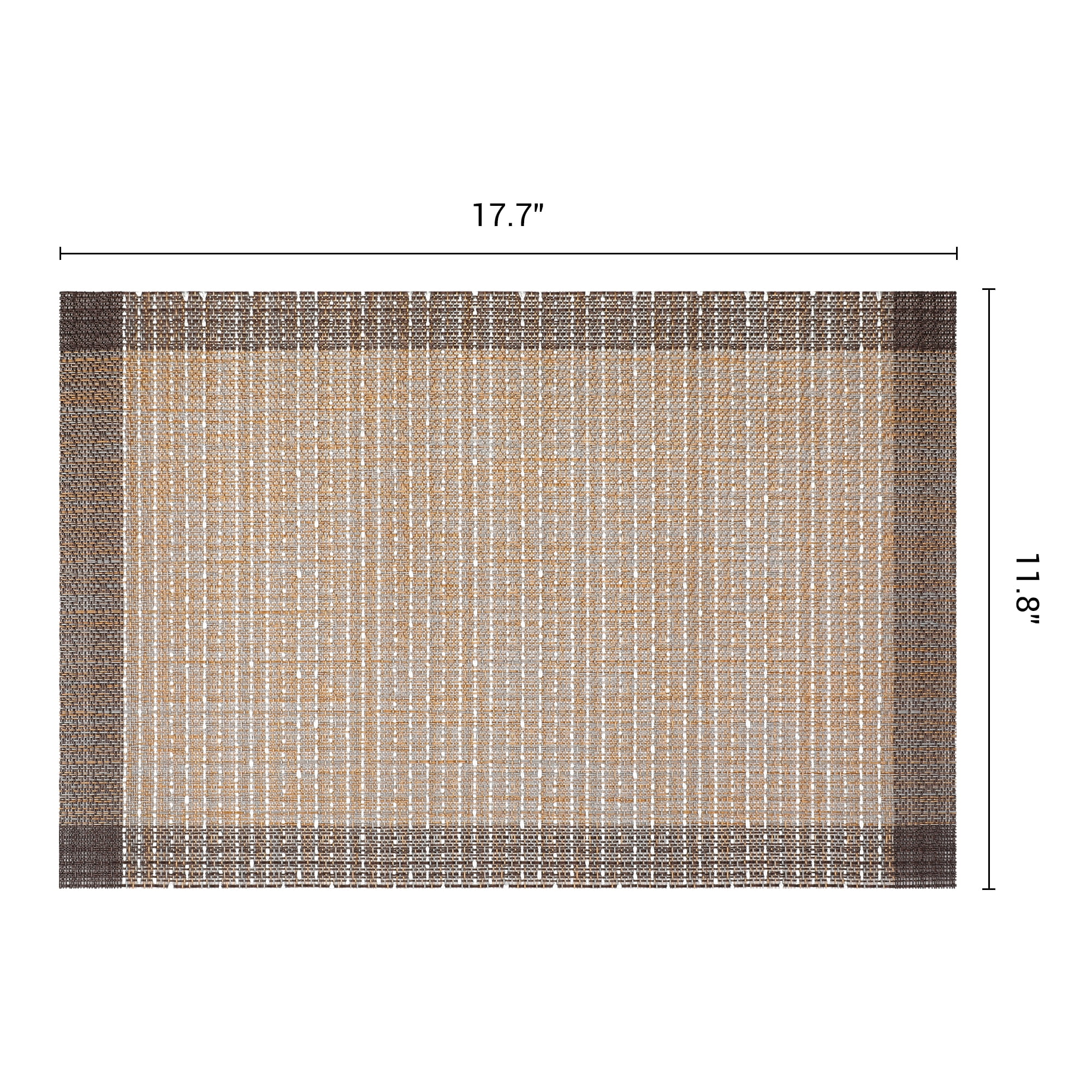 Unique Bargains Set of 6 Plastic Placemats for Table Decor Indoor Outdoor Coffee
