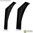 thumbnail image 2 of Ekena Millwork 2"W x 10"D x 12"H Nevio Wrought Iron Bracket, (Triple center brace) (2-Pack), 2 of 4
