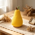 thumbnail image 4 of 3 Pack Vintage Fabric Pear Decor Set, Stuffed Artificial Fruit Ornament, Soft Faux Fruit Figurine for Table Tray Shelf Centerpiece, Rustic Home Styling Decor for Kitchen Dining Living Room, 4 of 6