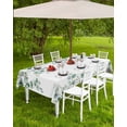 thumbnail image 4 of Fsddascl Eucalyptus Leaves Outdoor Tablecloth - 60x102 Inch Rectangle Dining Table Cover, Watercolor Sage Green Botanical Waterproof Outdoor Table Cloth with Umbrella Hole & Zipper for Picnic/Patio, 4 of 7