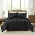 thumbnail image 2 of JML 3 Piece Queen Comforter Set With Pillow Shams, Microfiber Geometric Comforter, Black, 2 of 7