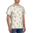 thumbnail image 4 of Yiaed Air Balloon and Flower Print Mens Short Sleeve Tight Fit T-Shirt, Crewneck Casual Tee-Small, 4 of 5