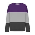 thumbnail image 2 of ZUKMRJPC Crewneck Sweatshirts Women Fashion Color Block Long Sleeve Oversized Pullover Sweater Loose Fit Comfy Fall Tops, 2 of 5