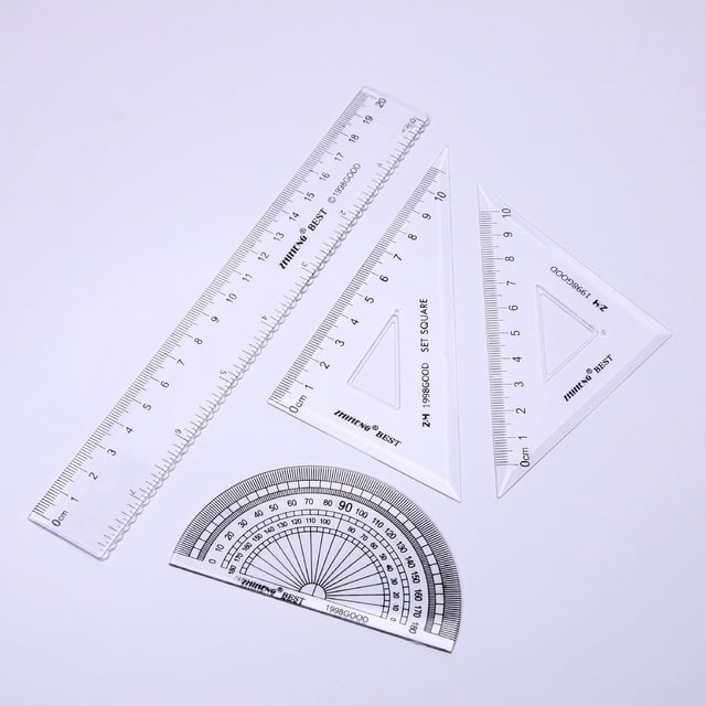 Drafting Tools for Architects, Engineers Transparent Design Clear Ruler Inch Metric Scales for Precise Measurement Portable Design Math Set for Creative Professionals