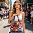 thumbnail image 6 of Lksixu USA 250th Anniversary Tote Bag for Women, Red White and Blue Quilted Shoulder Bag, 1776-2026 Commemorative USA Patriotic Handbag, Reusable Casual Shopping Bags Gifts for Friends Family, 6 of 6