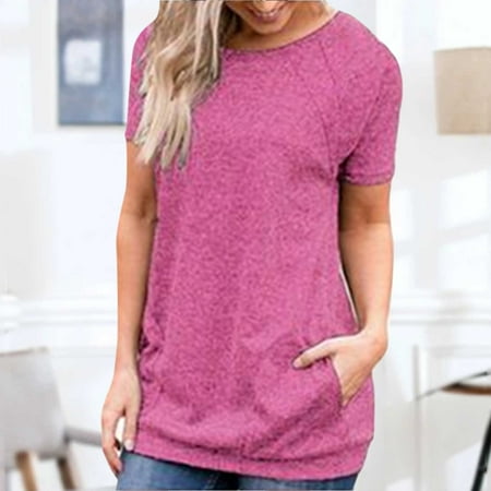 

TZNBGO Loose Fit Women s Tunic Tops Top Crewneck Elbow Sleeve Lip Printed Short Sleeve Top Top Elbow Sleeve Lip Top Rose Red Xl Summer Tops Swim Tops For Women With Built In Bra Woman Wit124580