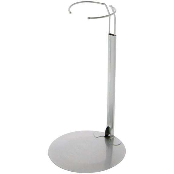 Plymor DSP-90S Silver Adjustable Doll Stand, fits 15, 16, 17, 18, 19, 20, and 21 inch Dolls, Waist is 3" - 4" wide, 8" - 11" around