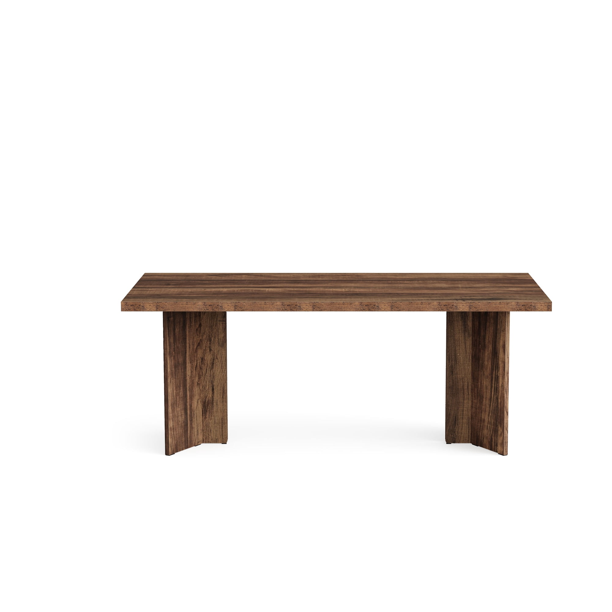 MAYEERTY 63 Inch Rectangular Farmhouse Dining Table, Vintage Walnut Wood Kitchen Dinner Table for 4 to 6 People, 300 LBS Heavy Duty E1 Chipboard Work Desk