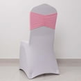 thumbnail image 6 of Efavormart 5 Pack Pink Wide Ruffled Spandex Chair Sash Band - 8"x13", 6 of 11