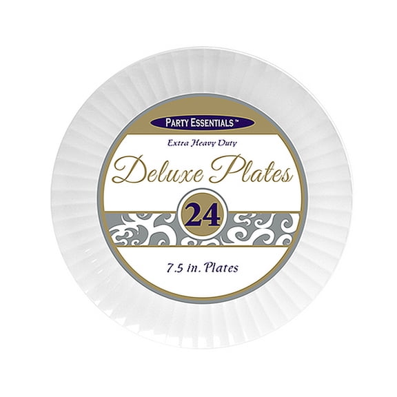 1 - Party Essentials 7.5" Deluxe Salad Plates - White 24 Ct.