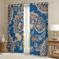 thumbnail image 2 of Homewish Blue Paisley Print Black Out Curtains for Adult, Vintage Damask Flower Curtains Pack of 2 (42x63 Each), Southwestern Theme Bedroom Curtains, Living Room Curtains Decor, 2 of 6