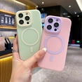 thumbnail image 2 of Magnetic Case Made for iPhone 16 [Built-in Camera Lens Protector] [Compatible with MagSafe] Soft TPU Anti-Scratch Shockproof Protective Slim Color Clash Case for Women Men,Pink, 2 of 6