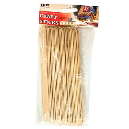 Incraftable 8" Natural Color Popsicle Craft Sticks – 24 pcs