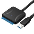 thumbnail image 1 of USB 3.0 to 2.5" 3.5" SATA III HDD SSD Hard Disk Drive Adapter Cable Converter Color:black, 1 of 7