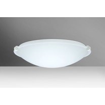 968107-LED-WH-Besa Lighting-Trio 16-Two Light Flush Mount-15.75 Inches Wide by 4.75 Inches High-White Finish-White Glass Color-LED Lamping Type