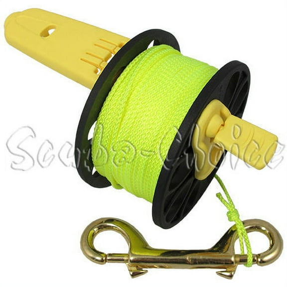 Scuba Diving Finger Reel Spool w/ Plastic Handle 167ft DIve Reel- Yellow Line