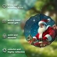 thumbnail image 2 of Festive Metal Hanging Wind Spinners - Circular White Line Design with Santa Sleigh Perfect for Holiday Yard & Garden Decor, 2 of 6