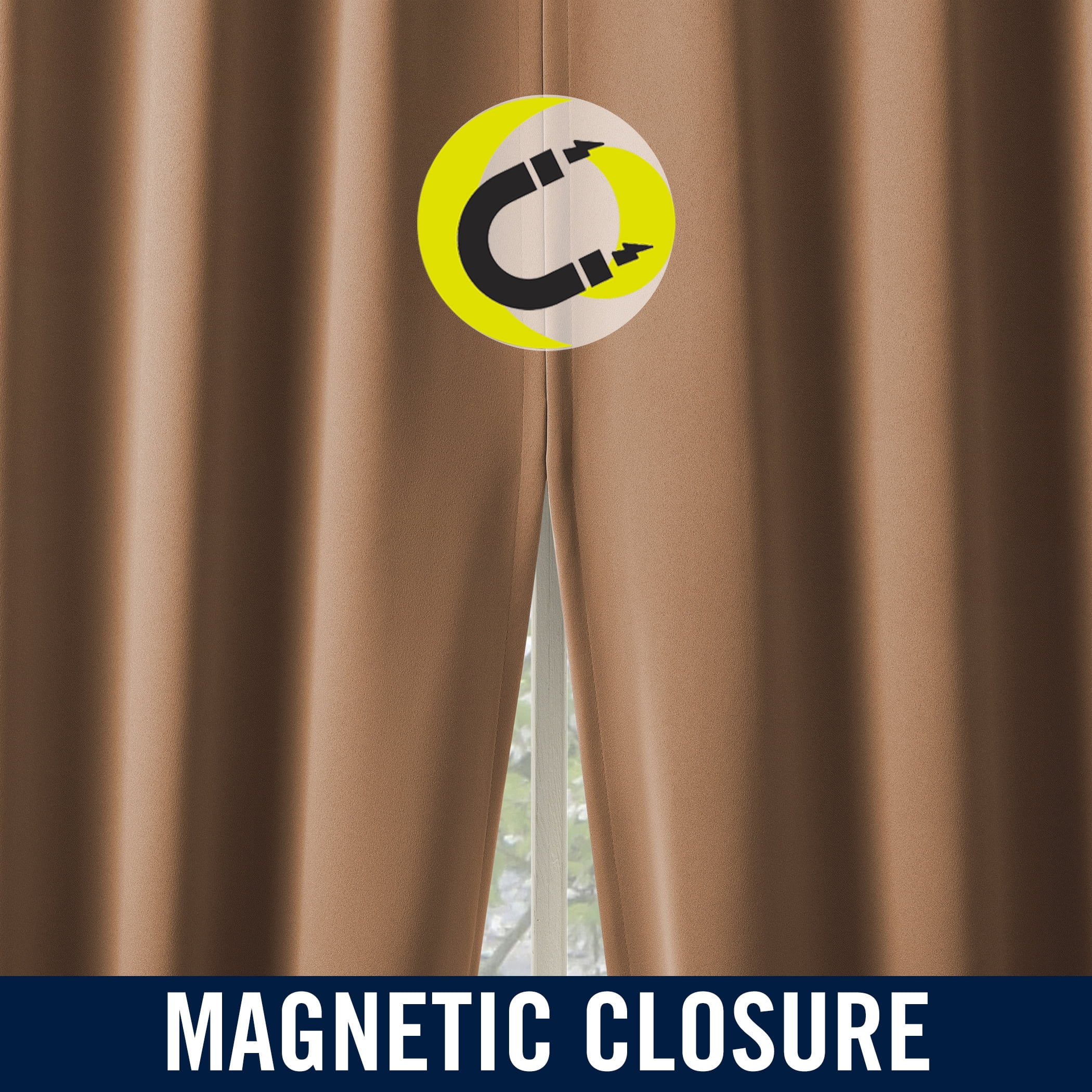 Sun Zero Graham 2-pack Magnetic Closure 100% Blackout Grommet Curtain Panel Pair, 40"W x 72"L, Dusty Terracotta