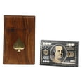 thumbnail image 1 of Kartique Playing Cards Set In Wooden Box With Brass Inlay, Classic Card Game For Family, Entertainment & Travel In Black Gold Color | For Adult - Poker, Bridge, Rummy | Playing Cards, 1 of 5