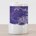 thumbnail image 3 of Whale Ceramic Toothbrush Holder, Watercolor Whale with Floral Flower Hearts Details Marine Celebration Art Print, Decorative Versatile Countertop for Bathroom, 4.5" X 2.7", Purple White, 3 of 4