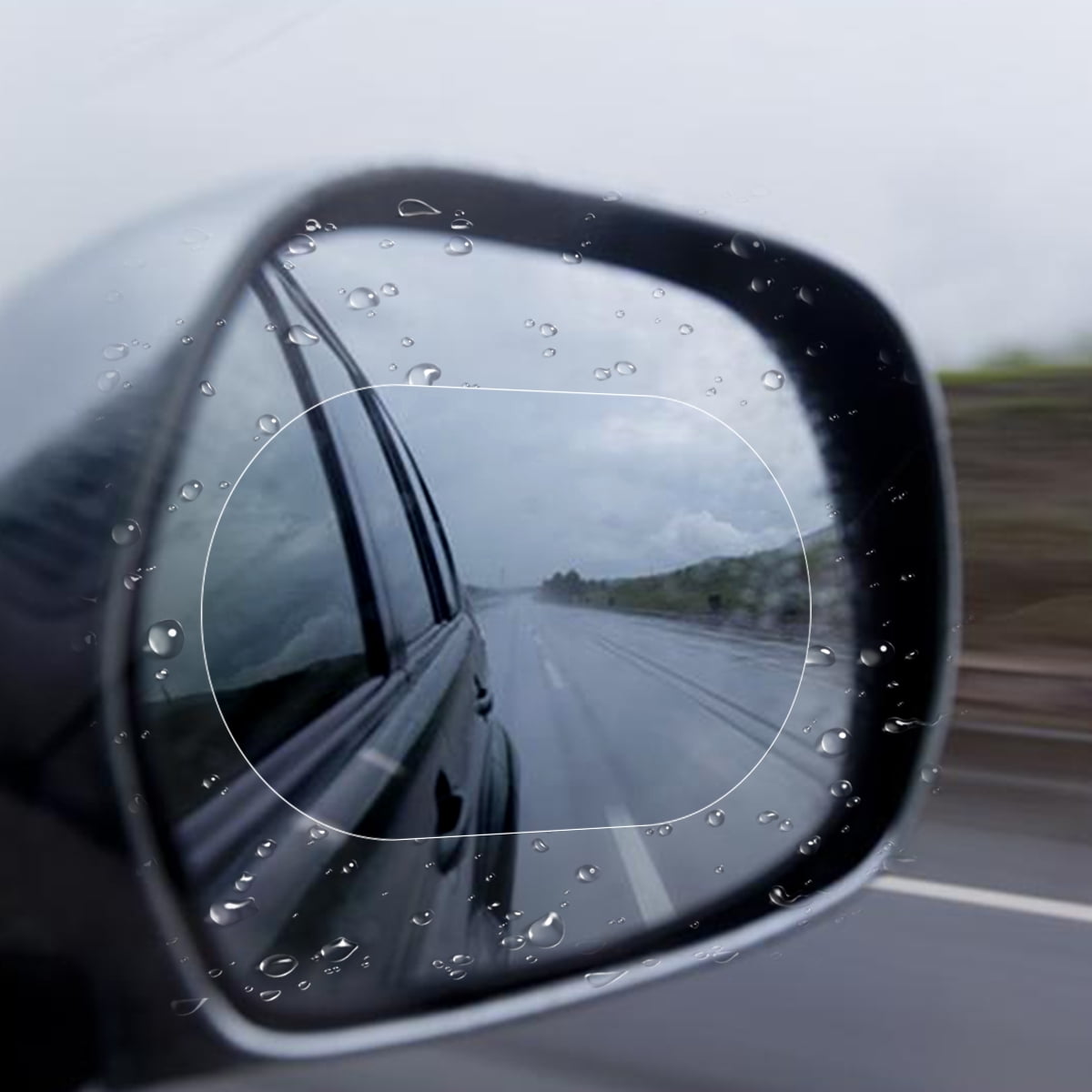 2x Car Rearview Mirror Waterproof Membrane Anti-glare Scratchproof Anti-fog Film 