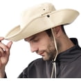 thumbnail image 2 of BLSCODE Men Sun Hat Summer UV Protection Wide Brim Bucket Hats Packable Boonie Cap for Fishing Hiking Gardening Safari Beach Beige, 2 of 7