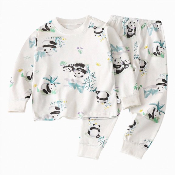 CAUYDY Little Kids Girls Clothes Toddler Boys Pajamas Long Sleeved Tee Shirt Elastic Waist Pants 2PCS Set Cute Baby Sleepers Winter 3-4 Years,Sky Blue