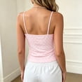 thumbnail image 6 of COMVALUE Polka Dots Tank Top for Women Teens Girls Cute Summer Tops | Y2K Lace Trim V Neck Camisole Slim Fit Going Out Tops Streetwear Light Pink XS, 6 of 6