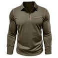 thumbnail image 5 of YOIAVAIOY Mens Cotton Polos Shirt Long Sleeve Cotton Golf Shirts Stylish Contrast Color Poloss Lightweight Moisture Wicking Casual Tennis Shirt Collared Tops Army Green M, 5 of 9