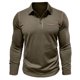 thumbnail image 4 of Blusa y camisa de manga larga con cuello vuelto para hombre, estilo casual, lisa, de manga larga, con cuello vuelto y botones, estilo jersey, para hombre, de poliéster, algodón y poliéster., 4 of 8