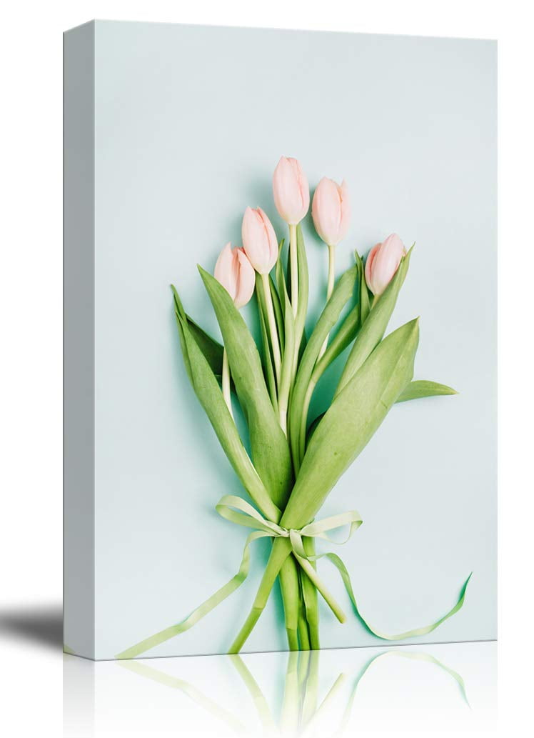Pink Tulips CANVAS PRINT Home Wall Art Decor Giclee Flowers 4 Sizes 